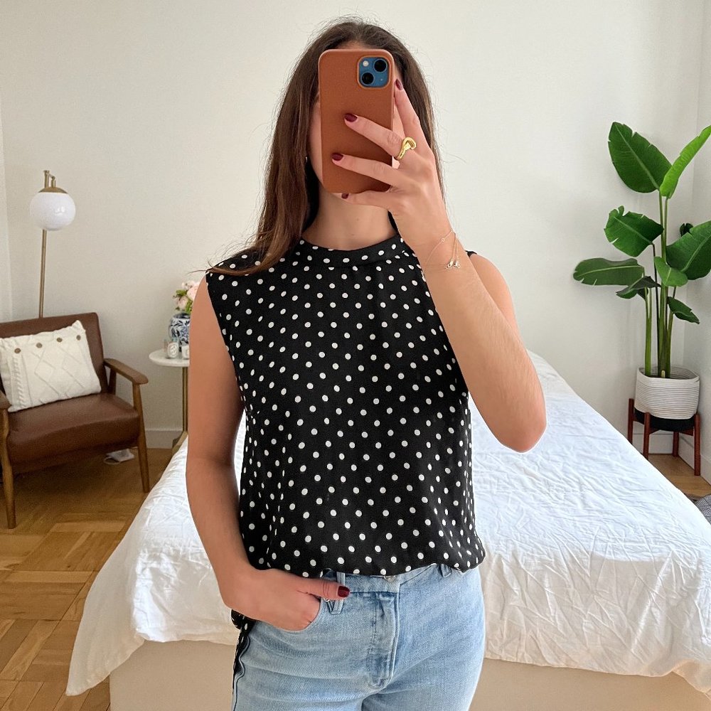 ZARA Polka Dot Sleeveless Blouse